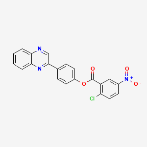 molecular formula C21H12ClN3O4 B3708077 4-(2-quinoxalinyl)phenyl 2-chloro-5-nitrobenzoate 