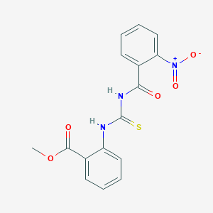 molecular formula C16H13N3O5S B3708131 Methyl 2-({[(2-nitrophenyl)carbonyl]carbamothioyl}amino)benzoate 