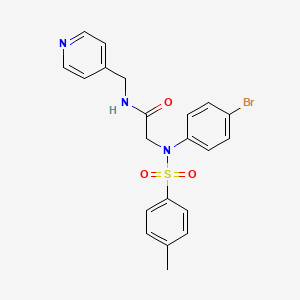 molecular formula C21H20BrN3O3S B3708137 N~2~-(4-bromophenyl)-N~2~-[(4-methylphenyl)sulfonyl]-N~1~-(4-pyridinylmethyl)glycinamide 