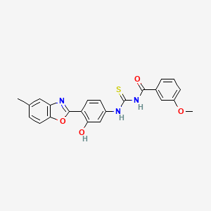 molecular formula C23H19N3O4S B3708152 N-{[3-hydroxy-4-(5-methyl-1,3-benzoxazol-2-yl)phenyl]carbamothioyl}-3-methoxybenzamide 