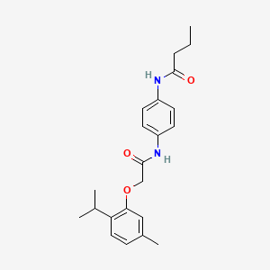 molecular formula C22H28N2O3 B3708161 N-(4-{[2-(2-isopropyl-5-methylphenoxy)acetyl]amino}phenyl)butanamide 