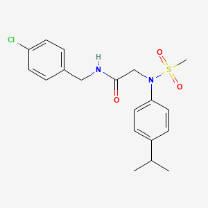 molecular formula C19H23ClN2O3S B3708168 N~1~-(4-chlorobenzyl)-N~2~-(4-isopropylphenyl)-N~2~-(methylsulfonyl)glycinamide 