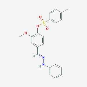 molecular formula C21H20N2O4S B370818 2-Methoxy-4-(2-phenylcarbohydrazonoyl)phenyl 4-methylbenzenesulfonate 