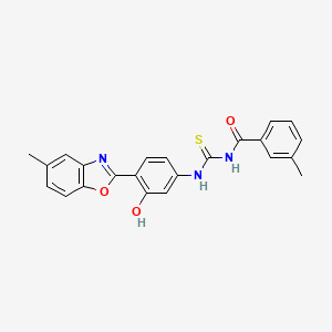 N-[[3-hydroxy-4-(5-methyl-1,3-benzoxazol-2-yl)phenyl]carbamothioyl]-3-methylbenzamide