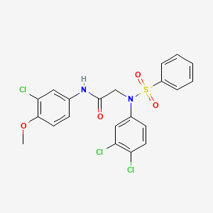 molecular formula C21H17Cl3N2O4S B3708188 N~1~-(3-chloro-4-methoxyphenyl)-N~2~-(3,4-dichlorophenyl)-N~2~-(phenylsulfonyl)glycinamide 