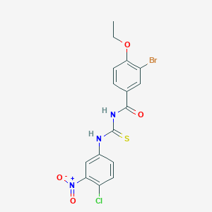 molecular formula C16H13BrClN3O4S B3708192 3-bromo-N-[(4-chloro-3-nitrophenyl)carbamothioyl]-4-ethoxybenzamide 