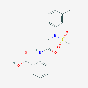 2-{[N-(3-methylphenyl)-N-(methylsulfonyl)glycyl]amino}benzoic acid