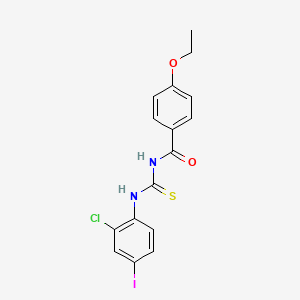 molecular formula C16H14ClIN2O2S B3708239 N-[(2-chloro-4-iodophenyl)carbamothioyl]-4-ethoxybenzamide 