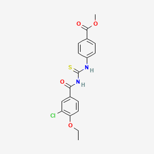 molecular formula C18H17ClN2O4S B3708247 Methyl 4-({[(3-chloro-4-ethoxyphenyl)carbonyl]carbamothioyl}amino)benzoate 