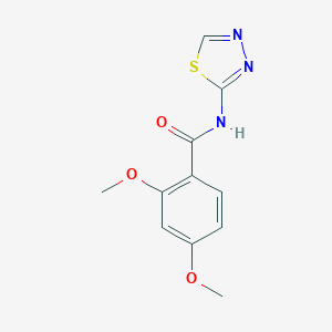 molecular formula C11H11N3O3S B370826 2,4-dimethoxy-N-(1,3,4-thiadiazol-2-yl)benzamide CAS No. 349617-12-5
