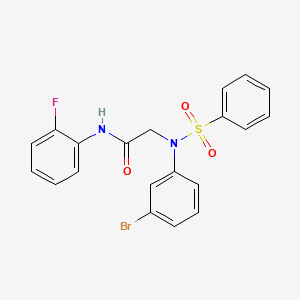 molecular formula C20H16BrFN2O3S B3708269 N~2~-(3-bromophenyl)-N~1~-(2-fluorophenyl)-N~2~-(phenylsulfonyl)glycinamide 