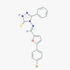 4-({(E)-[5-(4-bromophenyl)furan-2-yl]methylidene}amino)-5-phenyl-4H-1,2,4-triazole-3-thiol