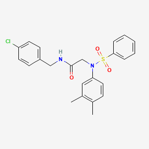 molecular formula C23H23ClN2O3S B3708279 N~1~-(4-chlorobenzyl)-N~2~-(3,4-dimethylphenyl)-N~2~-(phenylsulfonyl)glycinamide 