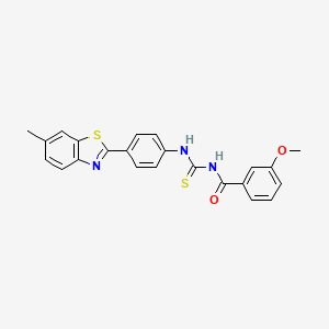 molecular formula C23H19N3O2S2 B3708288 3-methoxy-N-({[4-(6-methyl-1,3-benzothiazol-2-yl)phenyl]amino}carbonothioyl)benzamide 