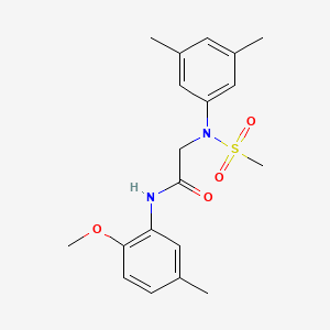 molecular formula C19H24N2O4S B3708295 N~2~-(3,5-dimethylphenyl)-N~1~-(2-methoxy-5-methylphenyl)-N~2~-(methylsulfonyl)glycinamide 