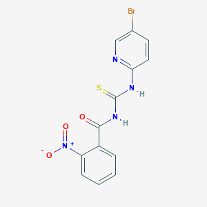 molecular formula C13H9BrN4O3S B3708299 N-[(5-bromopyridin-2-yl)carbamothioyl]-2-nitrobenzamide 