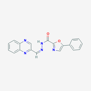 molecular formula C19H13N5O2 B370831 5-phenyl-N-[(Z)-quinoxalin-2-ylmethylideneamino]-1,3-oxazole-2-carboxamide 