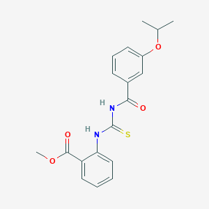 molecular formula C19H20N2O4S B3708312 Methyl 2-[({[3-(propan-2-yloxy)phenyl]carbonyl}carbamothioyl)amino]benzoate 