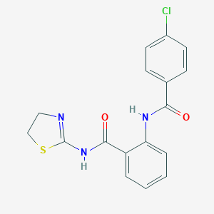 molecular formula C17H14ClN3O2S B370834 2-[(4-chlorobenzoyl)amino]-N-(4,5-dihydro-1,3-thiazol-2-yl)benzamide 