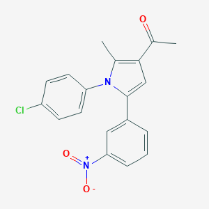 molecular formula C19H15ClN2O3 B370835 1-[1-(4-Chlorophenyl)-2-methyl-5-(3-nitrophenyl)pyrrol-3-yl]ethanone 