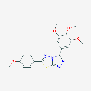 molecular formula C19H18N4O4S B370836 6-(4-Methoxyphenyl)-3-(3,4,5-trimethoxyphenyl)[1,2,4]triazolo[3,4-b][1,3,4]thiadiazole CAS No. 537017-84-8