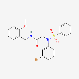 2-[N-(benzenesulfonyl)-3-bromoanilino]-N-[(2-methoxyphenyl)methyl]acetamide