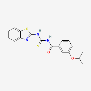 molecular formula C18H17N3O2S2 B3708374 N-(1,3-benzothiazol-2-ylcarbamothioyl)-3-propan-2-yloxybenzamide 