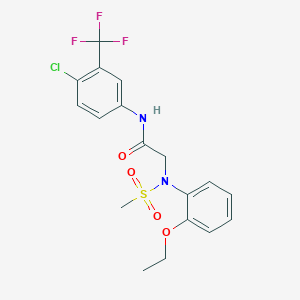 molecular formula C18H18ClF3N2O4S B3708379 N~1~-[4-chloro-3-(trifluoromethyl)phenyl]-N~2~-(2-ethoxyphenyl)-N~2~-(methylsulfonyl)glycinamide 