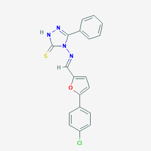 molecular formula C19H13ClN4OS B370839 4-({(E)-[5-(4-chlorophenyl)furan-2-yl]methylidene}amino)-5-phenyl-4H-1,2,4-triazole-3-thiol 