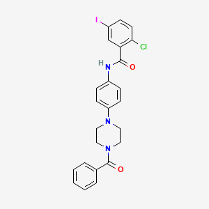 N-[4-(4-benzoyl-1-piperazinyl)phenyl]-2-chloro-5-iodobenzamide