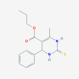 molecular formula C15H18N2O2S B370842 Propyl 6-methyl-4-phenyl-2-thioxo-1,2,3,4-tetrahydro-5-pyrimidinecarboxylate CAS No. 681459-91-6