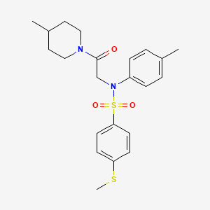 N-(4-methylphenyl)-N-[2-(4-methylpiperidin-1-yl)-2-oxoethyl]-4-(methylsulfanyl)benzenesulfonamide