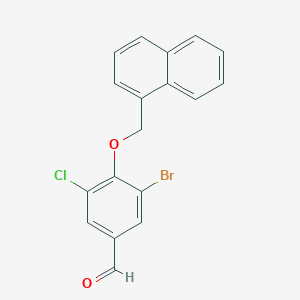 molecular formula C18H12BrClO2 B3708435 3-bromo-5-chloro-4-(1-naphthylmethoxy)benzaldehyde 