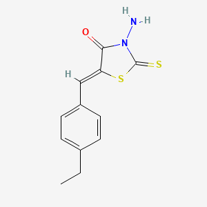 molecular formula C12H12N2OS2 B3708454 (5Z)-3-amino-5-[(4-ethylphenyl)methylidene]-2-sulfanylidene-1,3-thiazolidin-4-one 