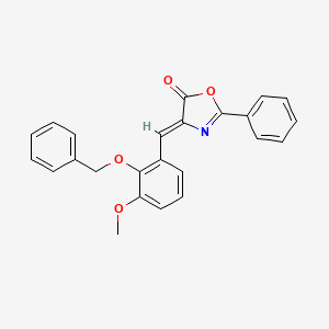 molecular formula C24H19NO4 B3708458 4-[2-(benzyloxy)-3-methoxybenzylidene]-2-phenyl-1,3-oxazol-5(4H)-one 