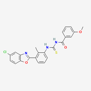 N-{[3-(5-chloro-1,3-benzoxazol-2-yl)-2-methylphenyl]carbamothioyl}-3-methoxybenzamide