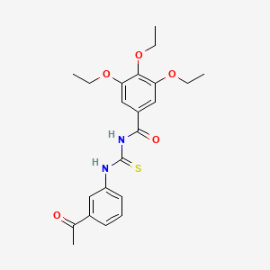 molecular formula C22H26N2O5S B3708484 N-[(3-acetylphenyl)carbamothioyl]-3,4,5-triethoxybenzamide 