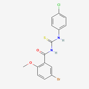 molecular formula C15H12BrClN2O2S B3708495 5-bromo-N-[(4-chlorophenyl)carbamothioyl]-2-methoxybenzamide 