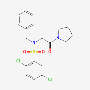 molecular formula C19H20Cl2N2O3S B3708505 N-benzyl-2,5-dichloro-N-[2-oxo-2-(pyrrolidin-1-yl)ethyl]benzenesulfonamide 