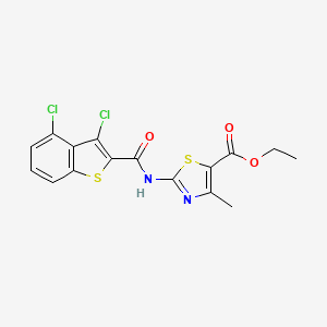 molecular formula C16H12Cl2N2O3S2 B3708513 ethyl 2-{[(3,4-dichloro-1-benzothien-2-yl)carbonyl]amino}-4-methyl-1,3-thiazole-5-carboxylate 