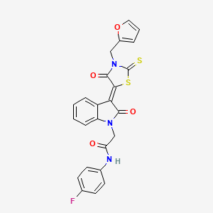 N-(4-fluorophenyl)-2-{(3Z)-3-[3-(2-furylmethyl)-4-oxo-2-thioxo-1,3-thiazolidin-5-ylidene]-2-oxo-2,3-dihydro-1H-indol-1-yl}acetamide