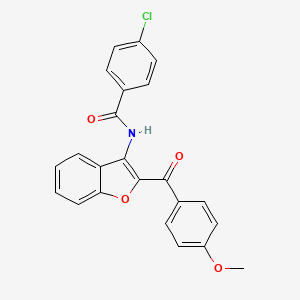 molecular formula C23H16ClNO4 B3708529 4-chloro-N-[2-(4-methoxybenzoyl)-1-benzofuran-3-yl]benzamide 