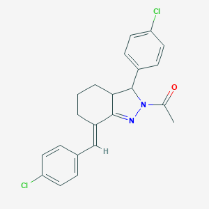 1-[(7E)-7-(4-chlorobenzylidene)-3-(4-chlorophenyl)-3,3a,4,5,6,7-hexahydro-2H-indazol-2-yl]ethanone