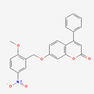 molecular formula C23H17NO6 B3708531 7-[(2-methoxy-5-nitrobenzyl)oxy]-4-phenyl-2H-chromen-2-one 