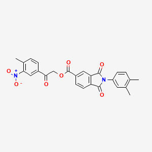 molecular formula C26H20N2O7 B3708559 2-(4-methyl-3-nitrophenyl)-2-oxoethyl 2-(3,4-dimethylphenyl)-1,3-dioxo-5-isoindolinecarboxylate 