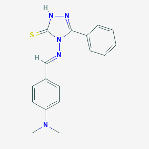 molecular formula C17H17N5S B370856 4-({(E)-[4-(dimethylamino)phenyl]methylidene}amino)-5-phenyl-4H-1,2,4-triazole-3-thiol CAS No. 1630031-21-8