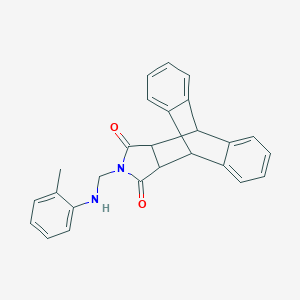 molecular formula C26H22N2O2 B370858 13-(2-Toluidinomethyl)-9,10-dihydro-9,10-[3,4]pyrrolidinoanthracene-12,14-dione 