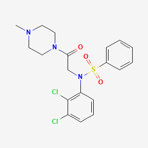 molecular formula C19H21Cl2N3O3S B3708582 N-(2,3-dichlorophenyl)-N-[2-(4-methyl-1-piperazinyl)-2-oxoethyl]benzenesulfonamide 