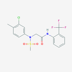 molecular formula C17H16ClF3N2O3S B3708606 N~2~-(3-chloro-4-methylphenyl)-N~2~-(methylsulfonyl)-N~1~-[2-(trifluoromethyl)phenyl]glycinamide 