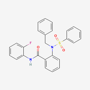 molecular formula C26H21FN2O3S B3708608 2-[benzyl(phenylsulfonyl)amino]-N-(2-fluorophenyl)benzamide 